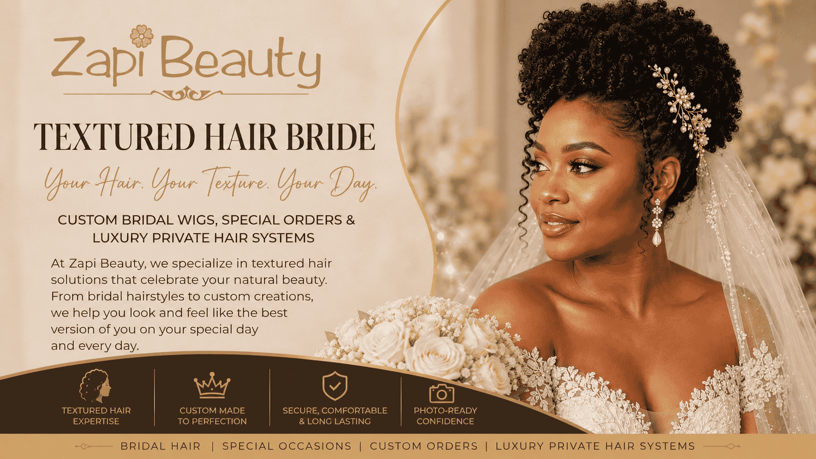 Textured Hair Bride | Custom Bridal Wigs, Special Orders & Luxury Private Hair Systems