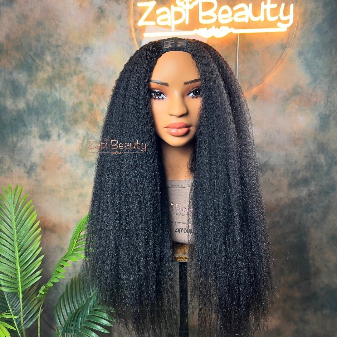 Kinky Straight Human Hair U-Part Wig