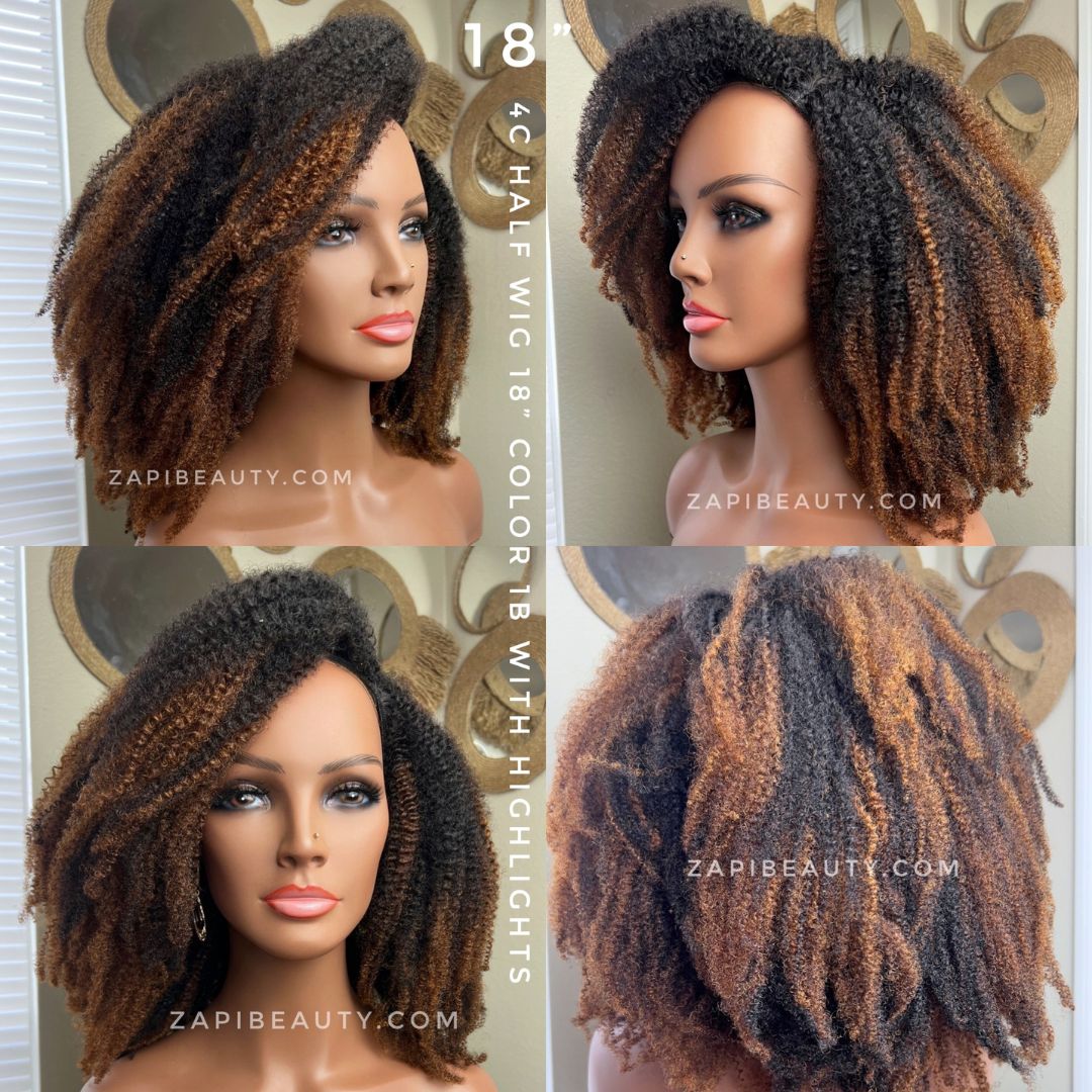 4B/4C Coily U-Part & Half Wig | 180% or 250% Density - Image 9