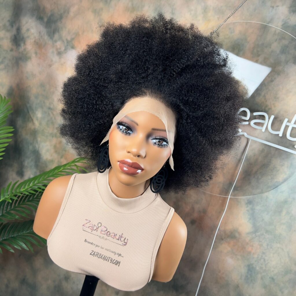 10” 4b 4c Afro Kinky Coily 13x4 Lace Frontal Wig