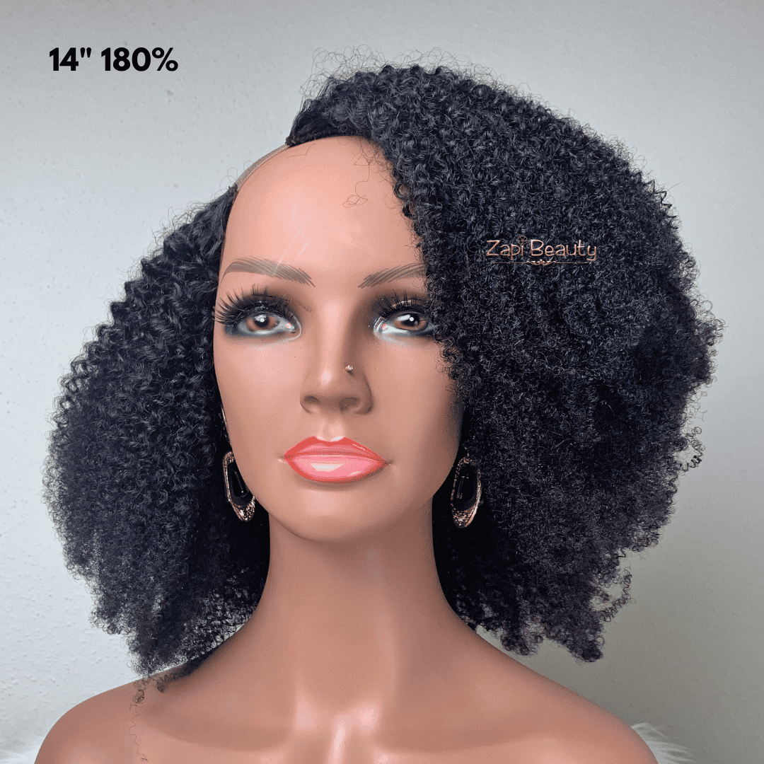 4B/4C Coily U-Part & Half Wig | 180% or 250% Density - Image 2
