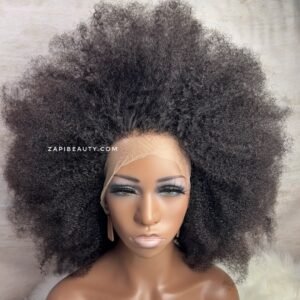 12-14' Afro Kinky Curly Lace Frontal & Closure Wig - 300% Density