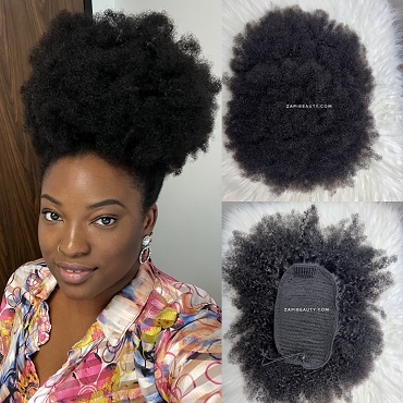 12-Inch Afro Kinky Curly Drawstring Ponytail