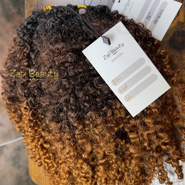 Kinky Curly "A" Feather Crochet Hair - 3-tone
