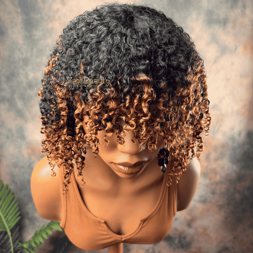 10-16" Kinky Curly "C" Fake Scalp Bang Wig - Image 7
