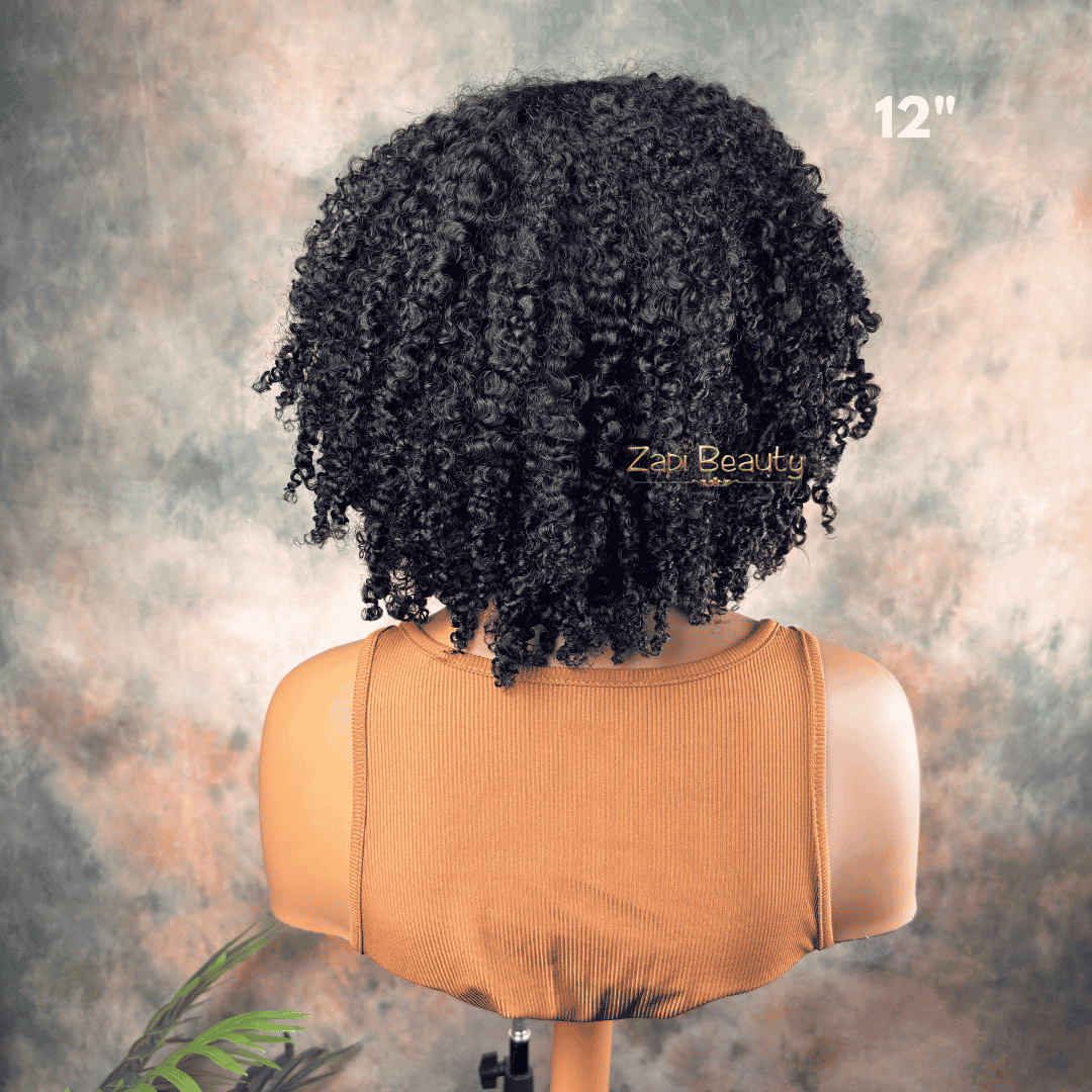 10-16" Kinky Curly "C" Fake Scalp Bang Wig - Image 9