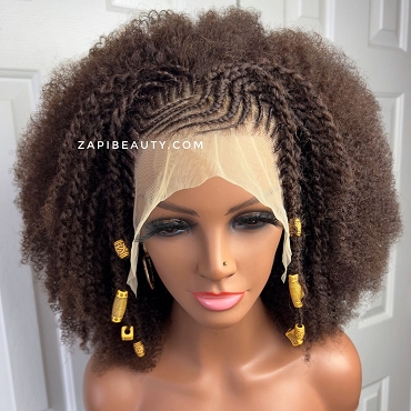 Nubian Queen Cornrow 4B 4C Kinky Coily 13x4" Frontal Wig