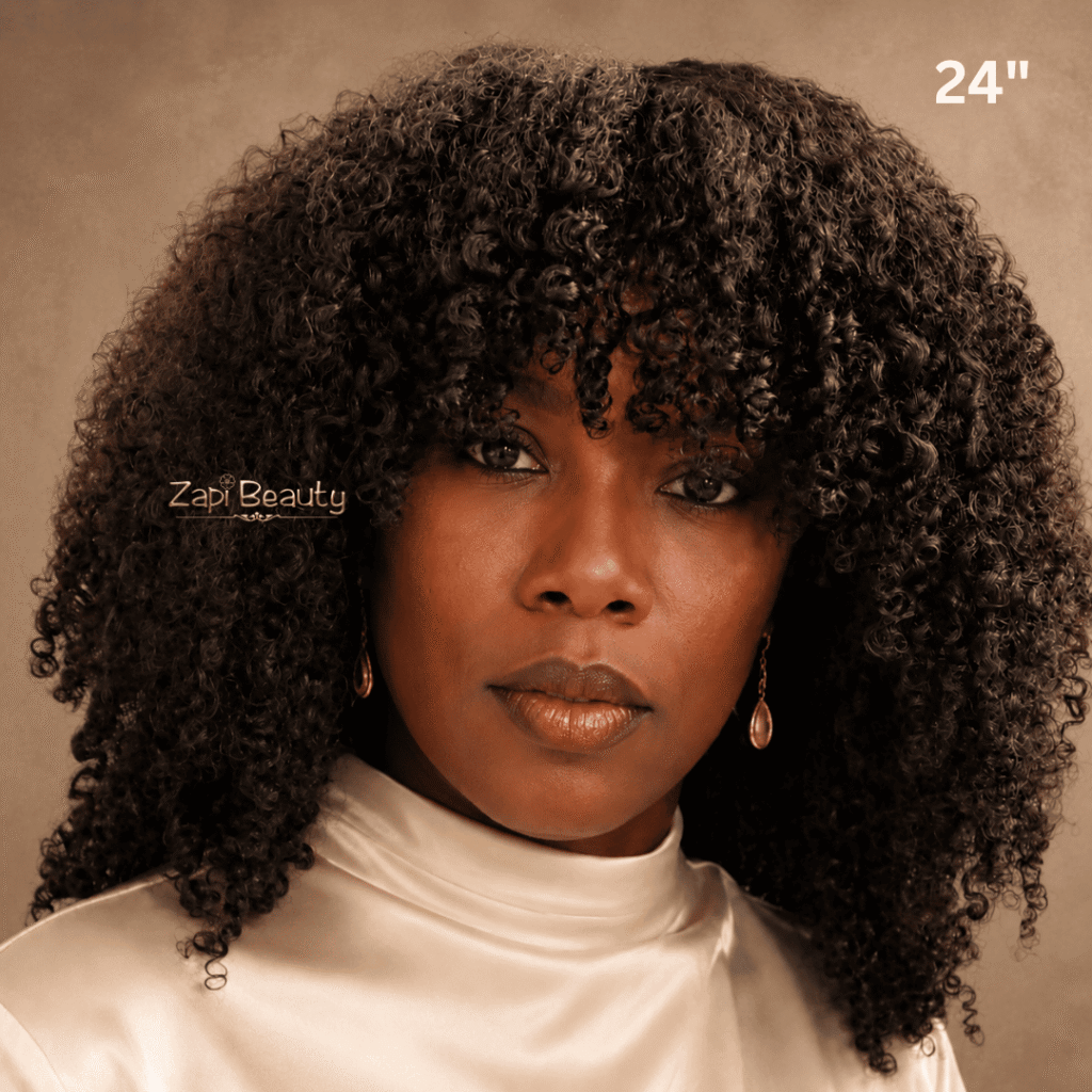 18"-24" Kinky Curly "C" Fake Scalp Bang Wig