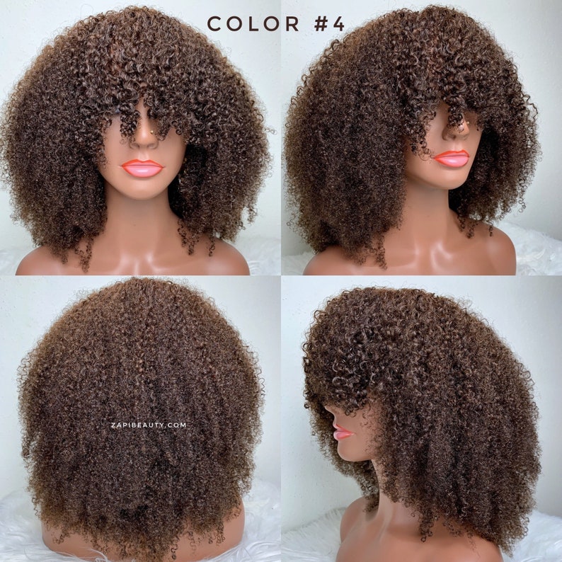 18"-24" Kinky Curly "C" Fake Scalp Bang Wig - Image 10
