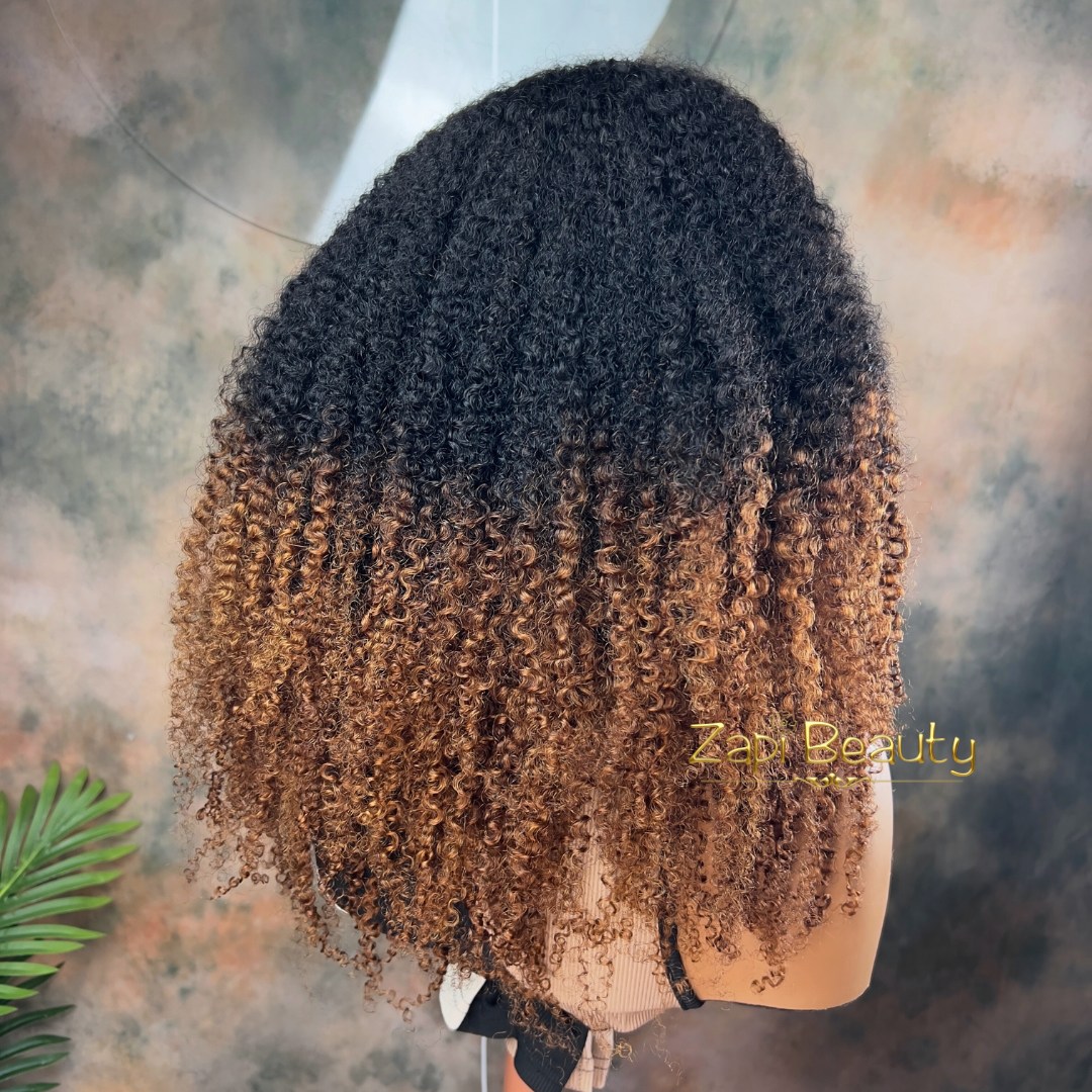 20-inch Kinky Curly "C" Fake Scalp Bang Wig - Image 5