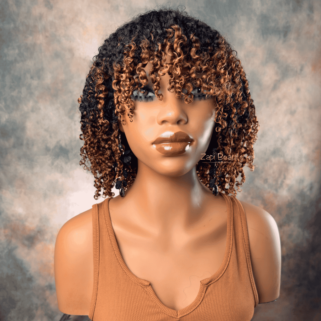 10-16" Kinky Curly "C" Fake Scalp Bang Wig