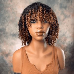10-16" Kinky Curly "C" Fake Scalp Bang Wig