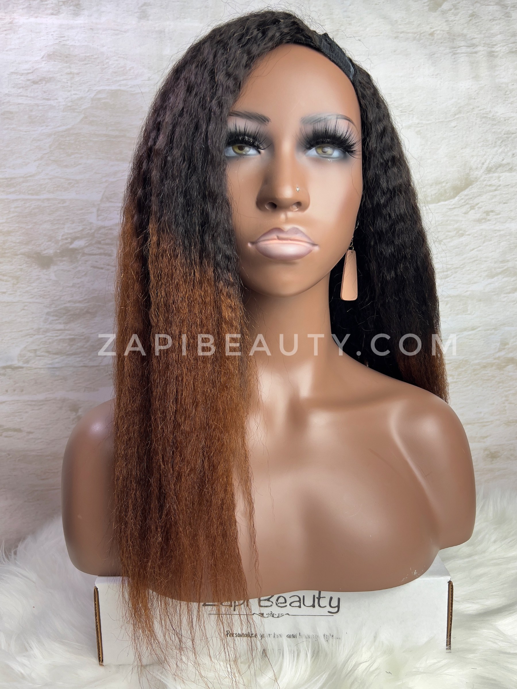 Kinky Straight Human Hair U-Part Wig - Image 3